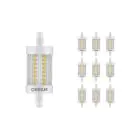 Voordeelpak 10x Ledvance Performance LED R7s Dubbel Ended 78mm Helder 9.5W 1055lm - 827 Zeer Warm Wit | Dimbaar - Vervangt 75W